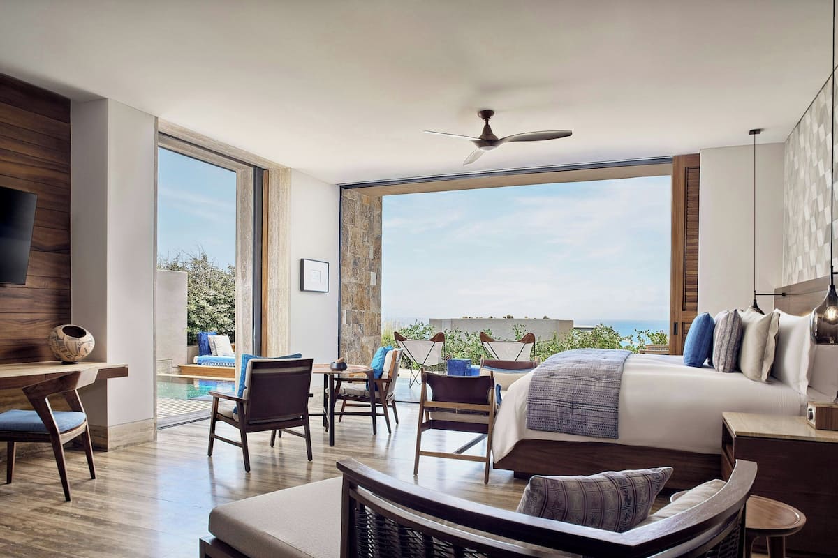 Habitación, 1 cama King size, vista parcial al océano (Ground Floor) | Sábanas de algodón egipcio, ropa de cama de alta calidad y edredón