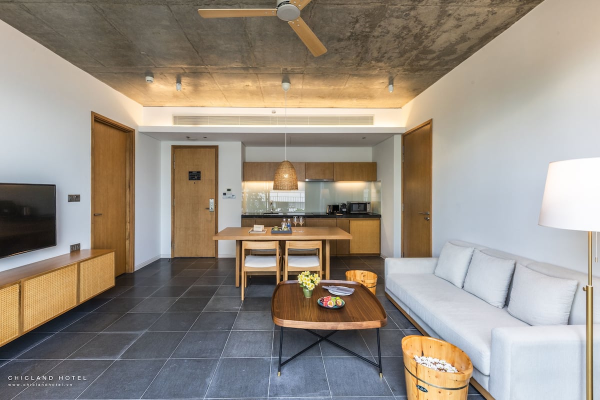 Lejlighed - 1 soveværelse - balkon | 1 soveværelse, premium-sengetøj, minibar, pengeskab på værelset