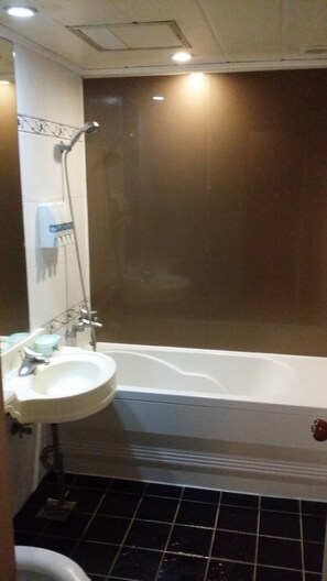 Standard Double Room | Bathroom | Combined shower/bathtub, deep-soaking bathtub, free toiletries