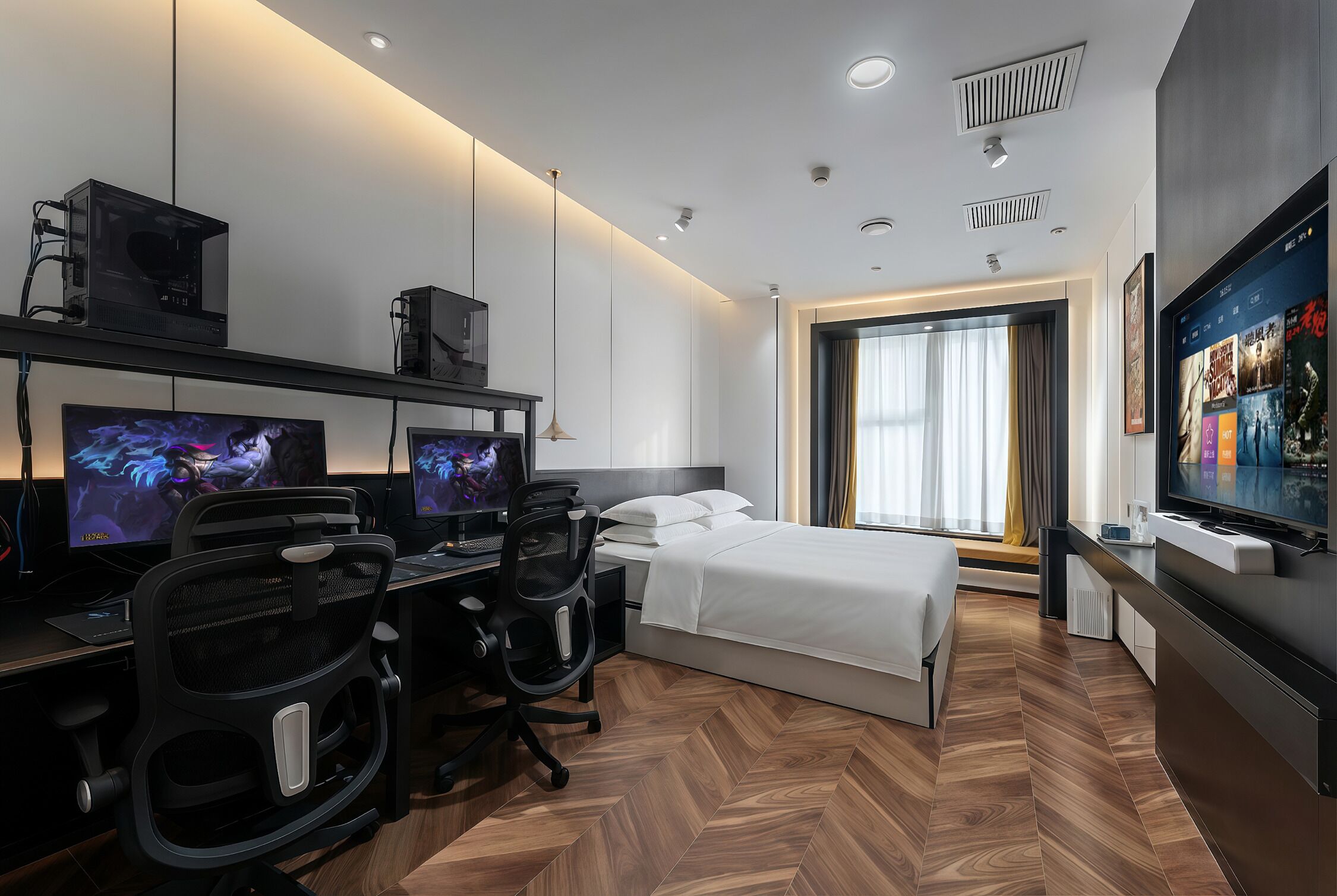 Habitación de lujo doble | Ropa de cama de alta calidad y edredones de plumas