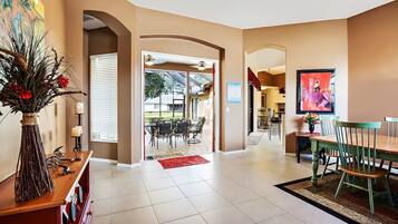 50-inch TV with cable channels, DVD player, toys