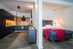 商务公寓, 1 张大床和 1 张沙发床, 城市景观 | 特色装修、特色家居、隔音、免费 WiFi