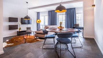 Apartment, 1 Queen Bed with Sofa bed | Living area | Flat-screen TV