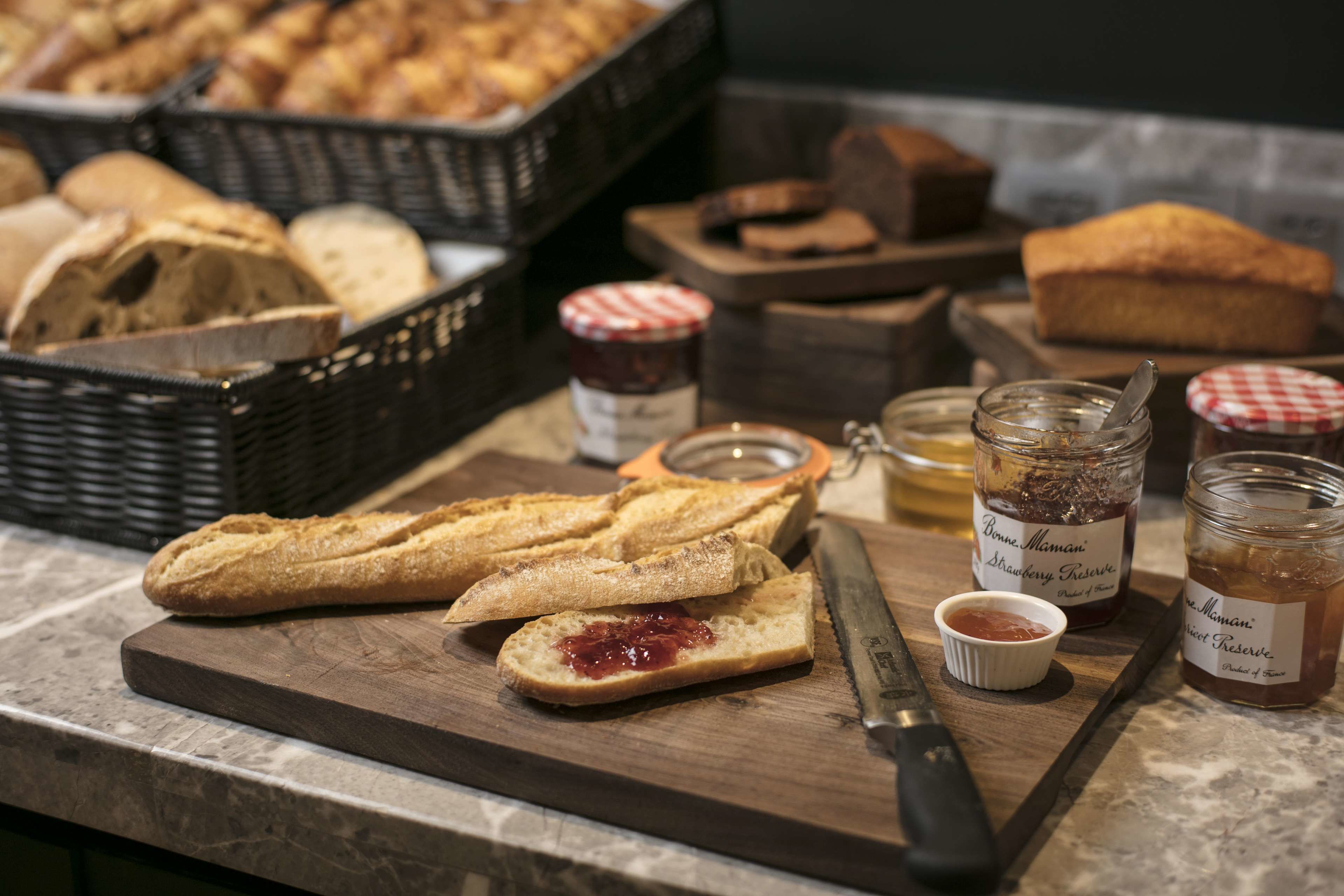 daily buffet breakfast for a fee