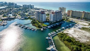 Enjoy waterfront views and scenic ocean vistas from this coastal marina area.