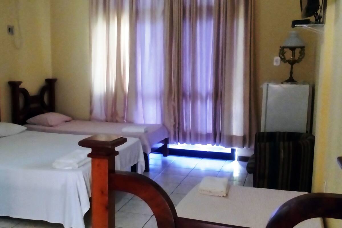 Blackout curtains, free WiFi, bed sheets
