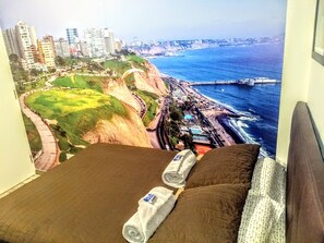 Blackout curtains, iron/ironing board, free WiFi, bed sheets