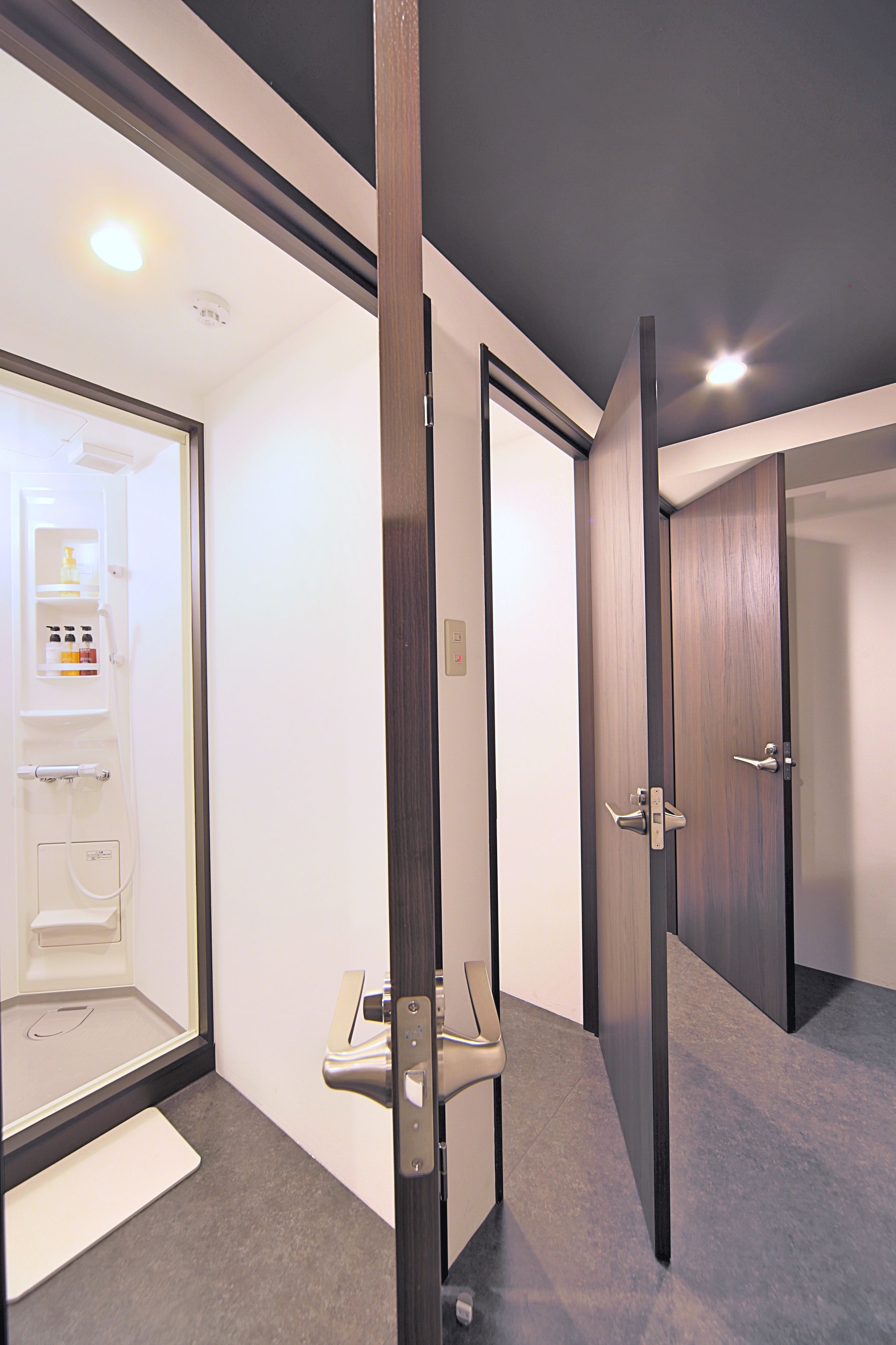 Shower, hair dryer, slippers, bidet