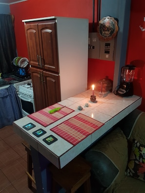 Family House, 3 Bedrooms | Private kitchen | Full-size fridge, microwave, oven, stovetop - Welcome to House Beach and River (Paquera)