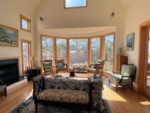 TV, fireplace, DVD player