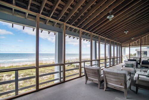 Oysters Pearl 4BR Oceanfront Beach Home Grand Porch and more in Debordieu!