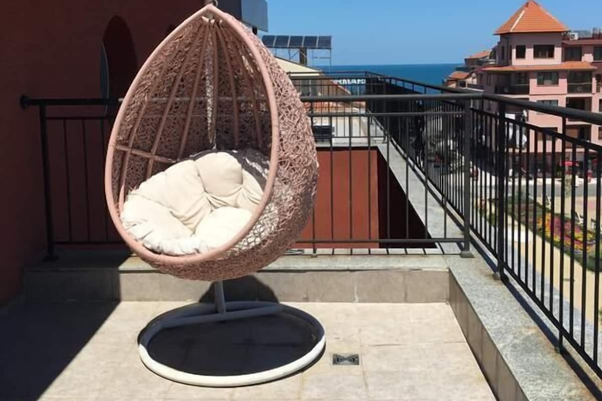Panoramic Apartment, 1 Bedroom, Balcony, Sea View | Terrace/patio