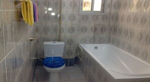 Separate bathtub and shower, deep-soaking bathtub, rainfall showerhead