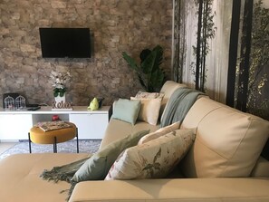 TV - Modern house with indoor garden and large outside garden with barbecue to relax (Feteiras)