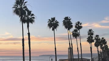 Beach nearby, sun loungers, beach towels