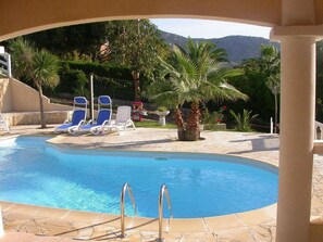 Outdoor pool - Villa Liamone - Apartment with pool and sea view, 400 meters from the beach (Sagone)