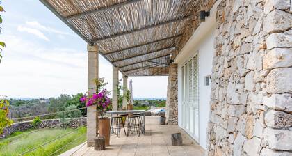 Hilly Trullo with Sea View
