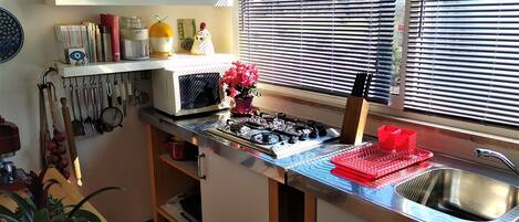 Fridge, microwave, stovetop, dishwasher