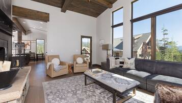 TV, fireplace, video games, stereo