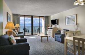 TV, DVD player, video library