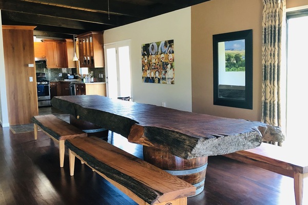 Huge dining redwood table