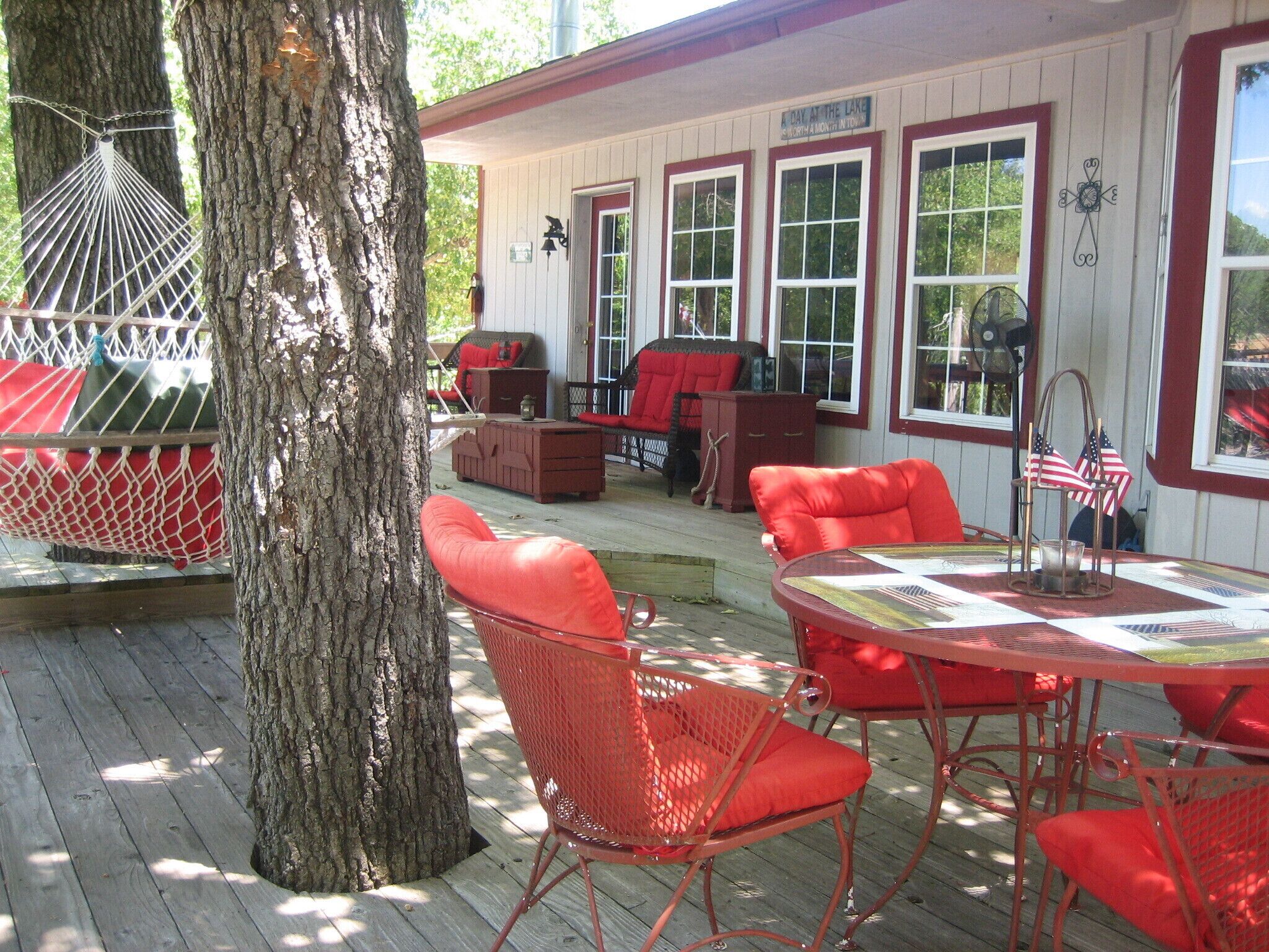 Take a nap in the double hammock!