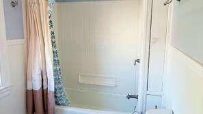 Combined shower/bathtub - Laughing Pony - Lovely renovated home, in town. LINENS & TOWELS PROVIDED. (Chincoteague)