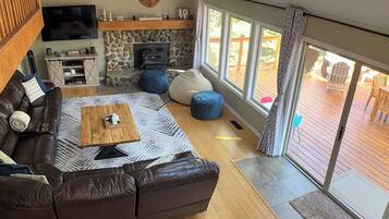 Smart TV, video games, DVD player, video library