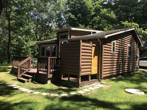 Exterior - Lake Erie Get-A-Way/Log Cabin-view of lake and woods (East Springfield)
