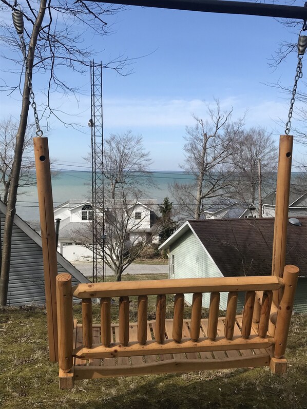 Property grounds - Lake Erie Get-A-Way/Log Cabin-view of lake and woods (East Springfield)