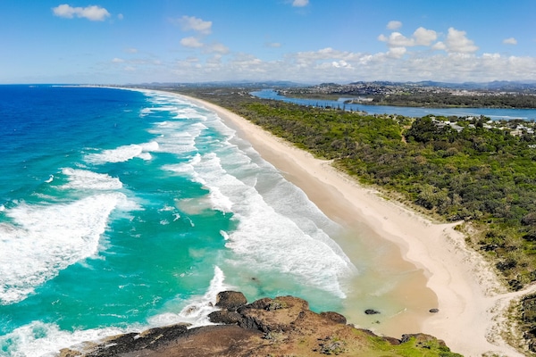 Aerial view of some of Kingscliff beachareas