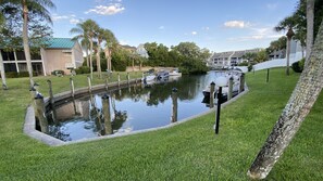 Enjoy serene canal views and water activities from the comfort of this tranquil setting.