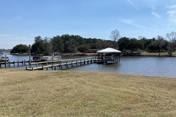 Dock, large yard and beach area.