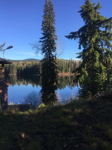 Lakefront Privacy vor Kanadas Fishing Highway (Hwy 24) in BC Cariboo
