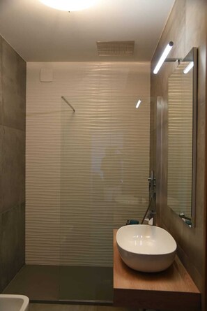 Dusche, Haartrockner, Bidet, Handtücher