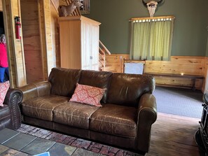 電視、壁爐、DVD 播放機、音樂庫