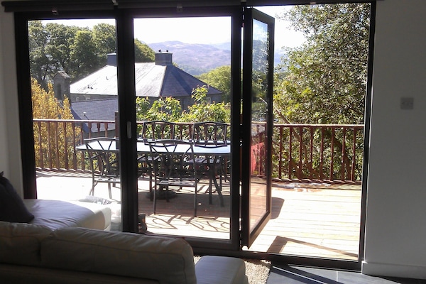 View through foldaway doors