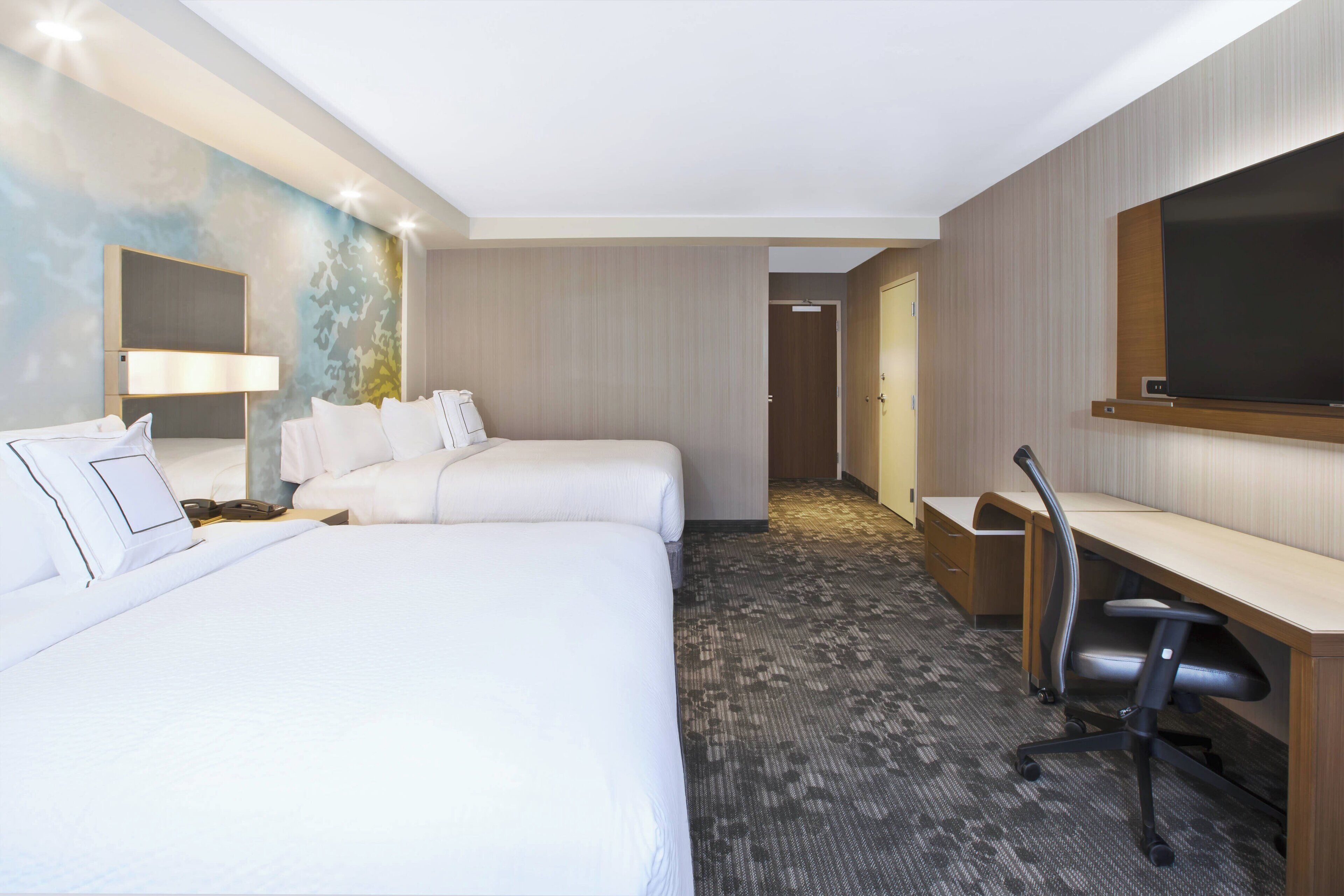 desk, blackout curtains, iron/ironing board, free wifi