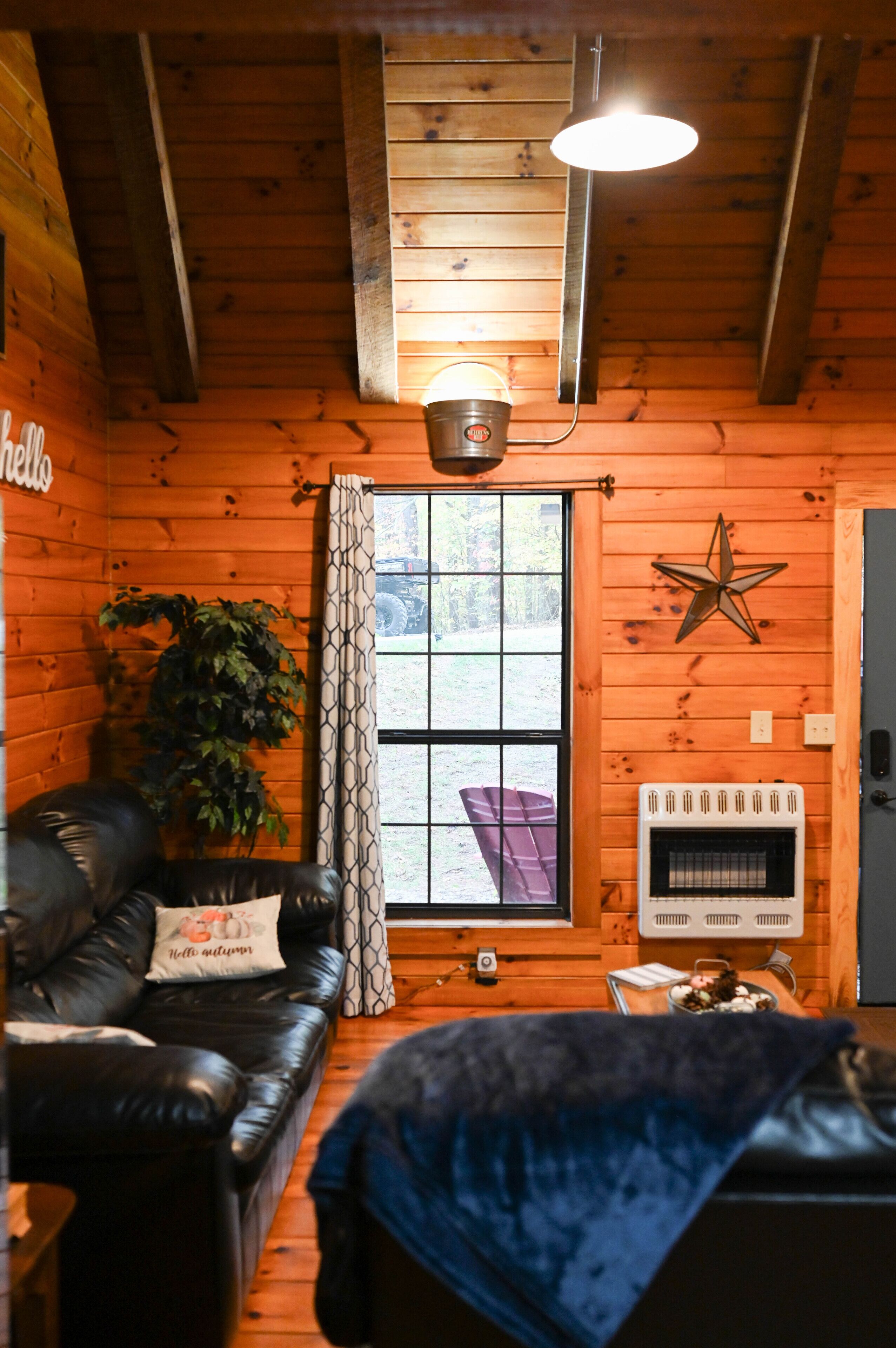 Televisión y chimenea 