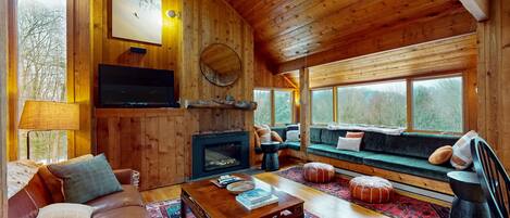 TV, DVD player, books