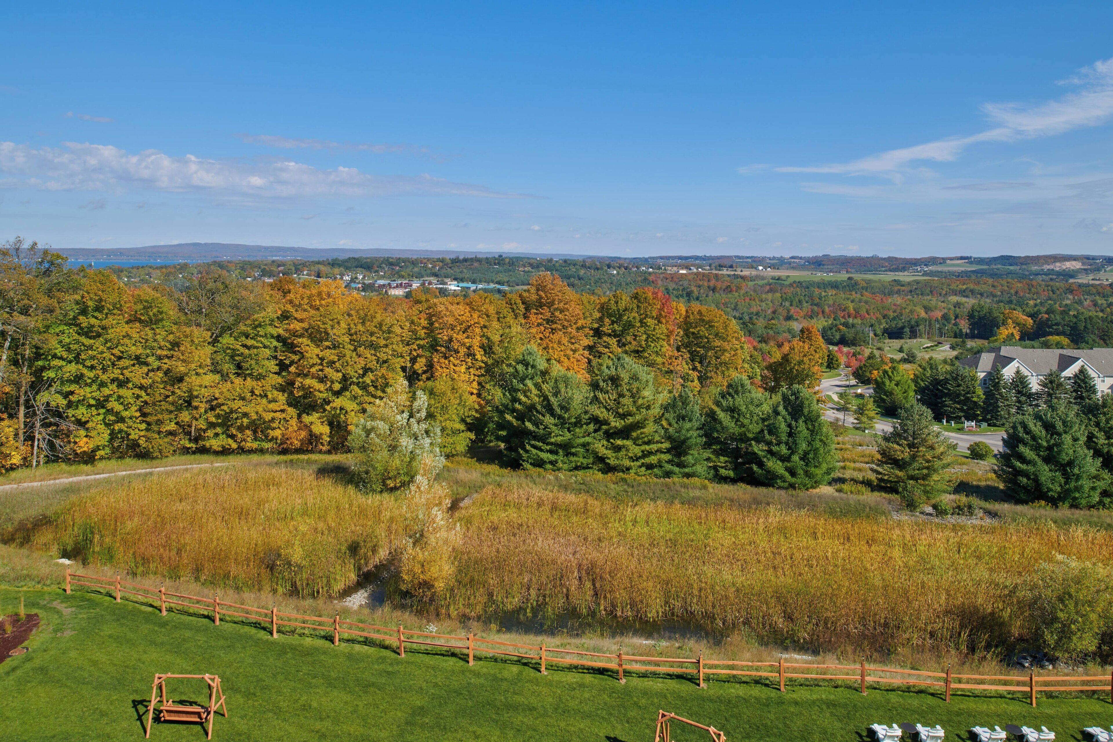 desk, laptop workspace, blackout curtains, iron/ironing board