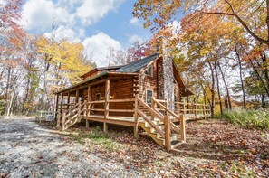 Exterior - Authentic Log Cabin: King Bed + Hot Tub + Fire Pit (Rockbridge)
