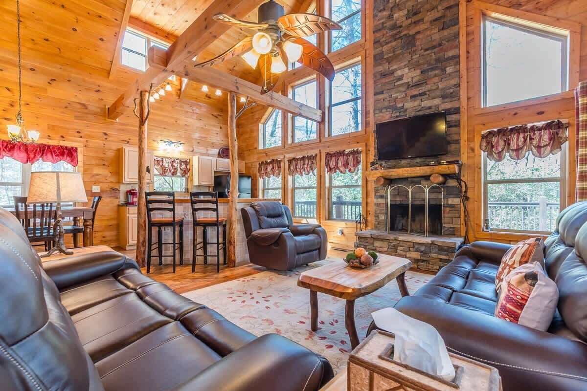 TV, fireplace, DVD player, offices