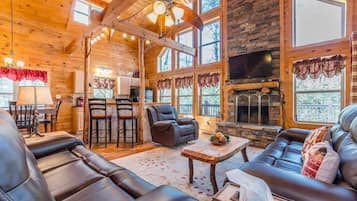 TV, fireplace, DVD player, offices