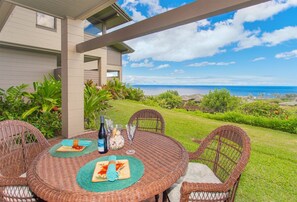 Outdoor dining - Luxury Kapalua Ridge Villa Featuring Sparkling Ocean, Island and Coastal Views! (Lahaina)
