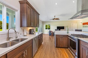 Fridge, microwave, oven, stovetop - Reduced DEC Rate! 4 Bdrm A/C Home Near Golf & Beaches (Princeville)