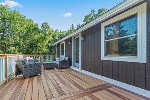 Terrace/patio - Birchwoods | Comfortable living in a private, natural setting | dog friendly (Rangeley)