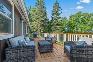 Terrace/patio - Birchwoods | Comfortable living in a private, natural setting | dog friendly (Rangeley)