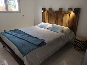 2 bedrooms, desk, iron/ironing board, travel crib