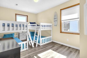 4 bedrooms, iron/ironing board, travel cot, WiFi